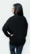 Slouch Neck Knit Sweater-Black - Mauve Street