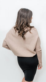 Ali Slouch Neck Knit Sweater in Latte - Mauve Street