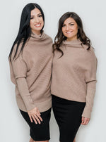 Ali Slouch Neck Knit Sweater in Latte - Mauve Street