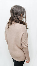 Ali Slouch Neck Knit Sweater in Latte - Mauve Street