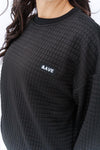 Ampersand Avenue Black &AVE Quilted Pullover Sweatshirt - Mauve Street