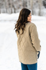 Button Up Quilted Jacket-Tan - Mauve Street