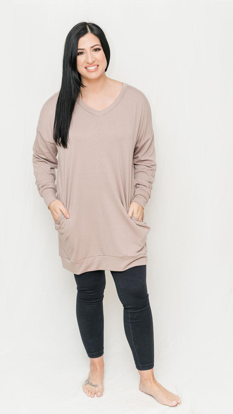 French Terry Longline Top-More Colors - Mauve Street