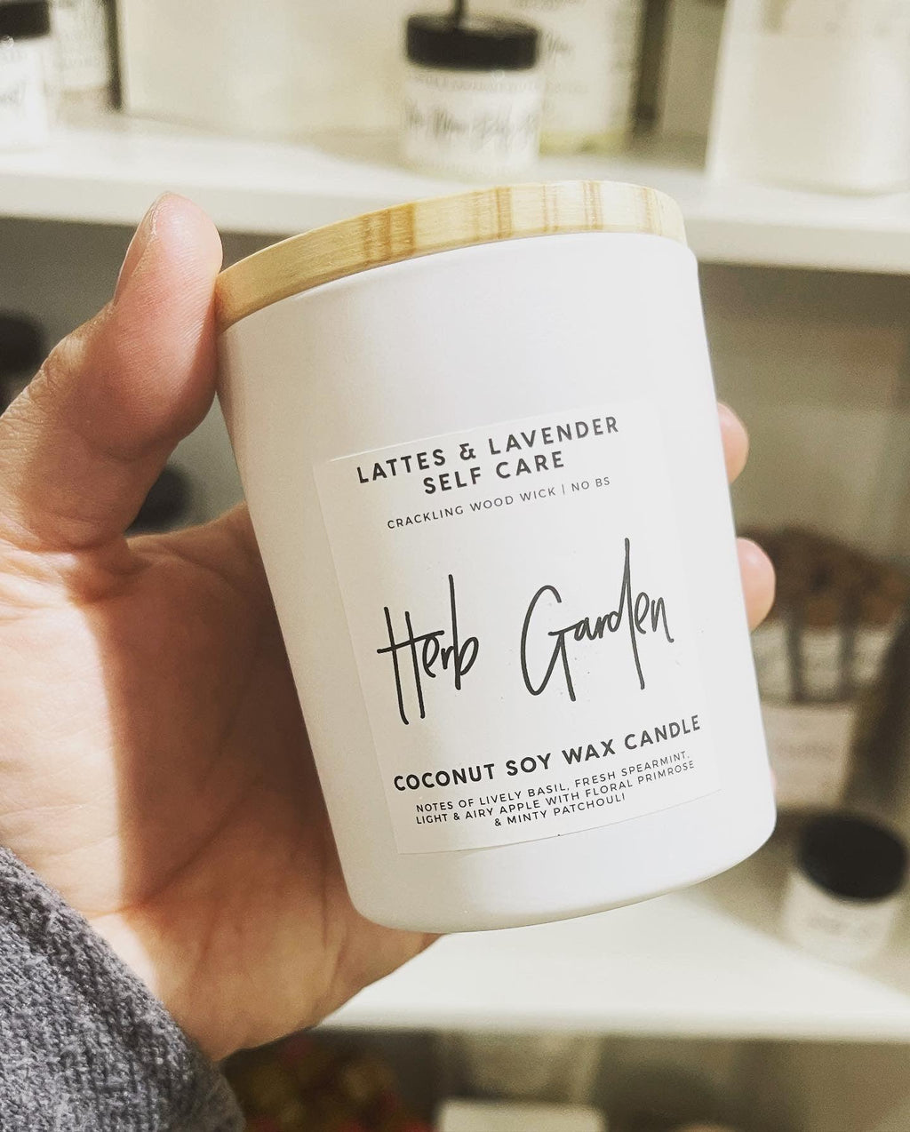 Herb Garden Wood-Wick Coconut Soy Candle - Mauve Street