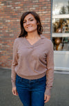 Josie Notched Collar Pullover Sweater- More Colors - Mauve Street
