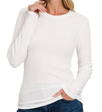 Luxe Ribbed Long Sleeve Top-More Colors - Mauve Street