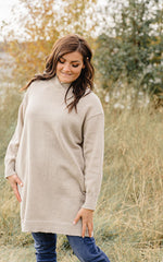 Paige Sweater Dress-Ecru - Mauve Street