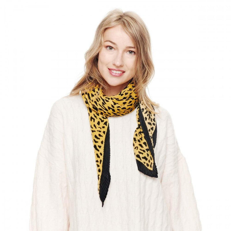 Pleated Animal Print Scarf-More Colors - Mauve Street