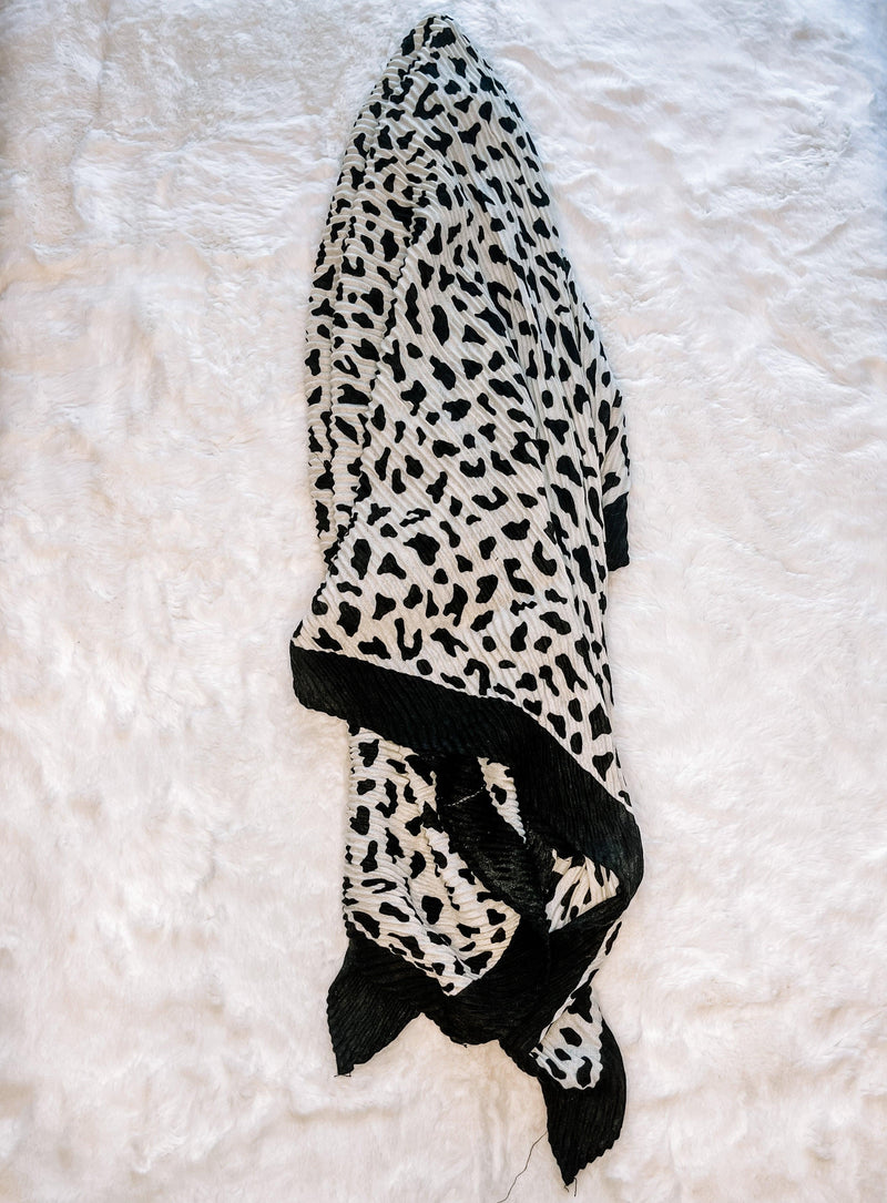 Pleated Animal Print Scarf-More Colors - Mauve Street